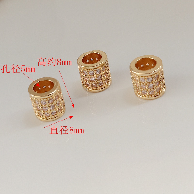 Bộ Hạt Đồng 14k Màu Vàng 14k Làm Vòng Tay/Dây Chuyền Kích Thước 8 * 8mm