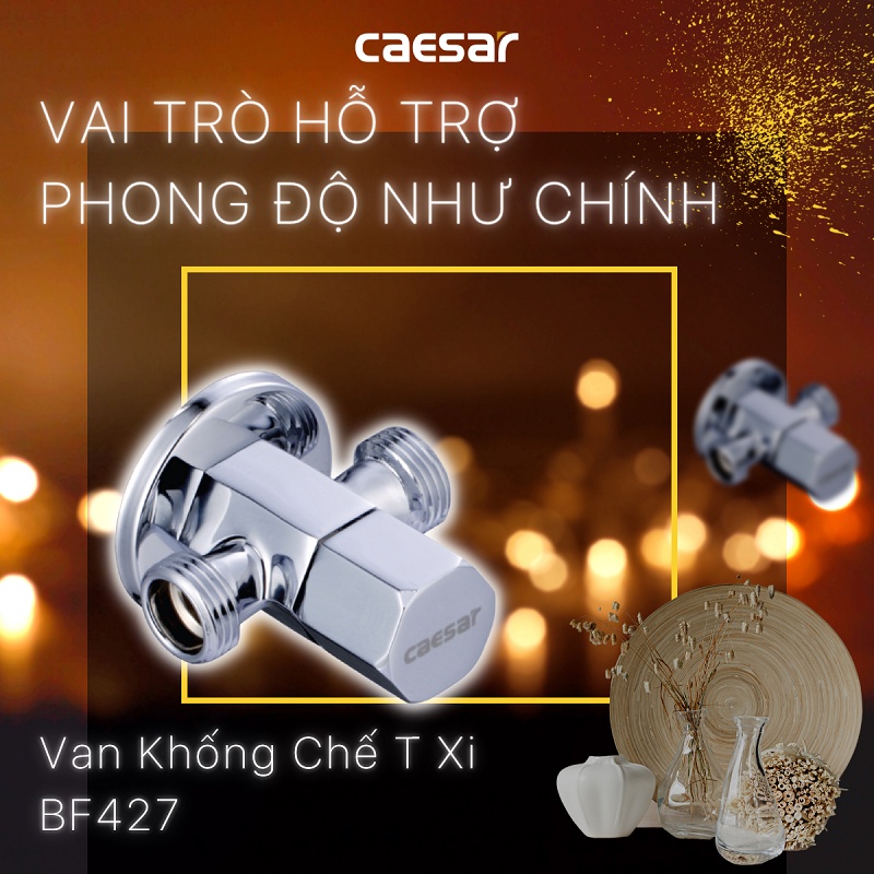 Van Khống Chế chữ T  Caesar BF427 / BF427P  - Đồng / Nhựa - Bảo Hành Chính Hãng 24 Tháng