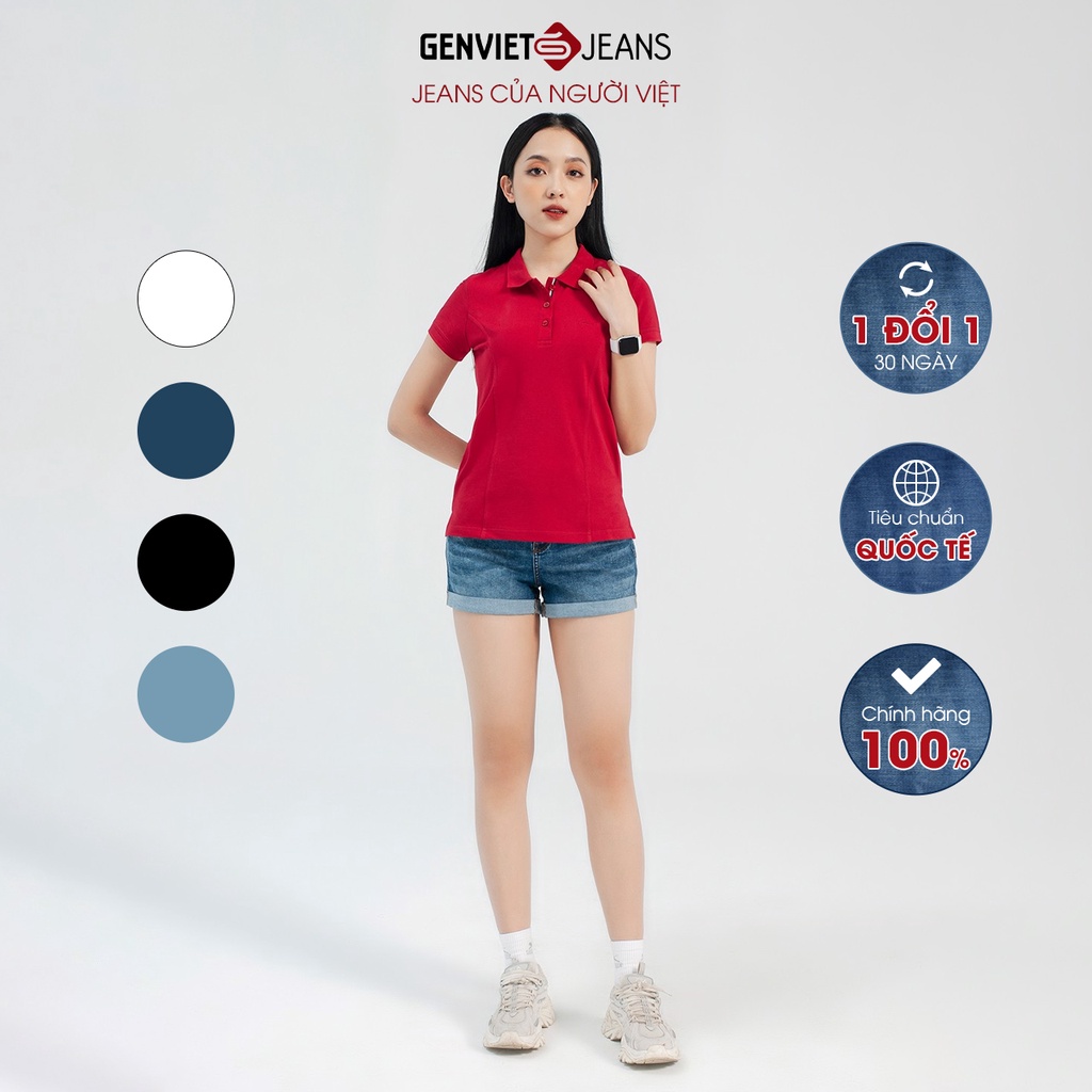 Quần Short Jeans Nữ Nâng Mông GENVIET Gập Gấu Bò Mềm Cao Cấp TQ403J1888