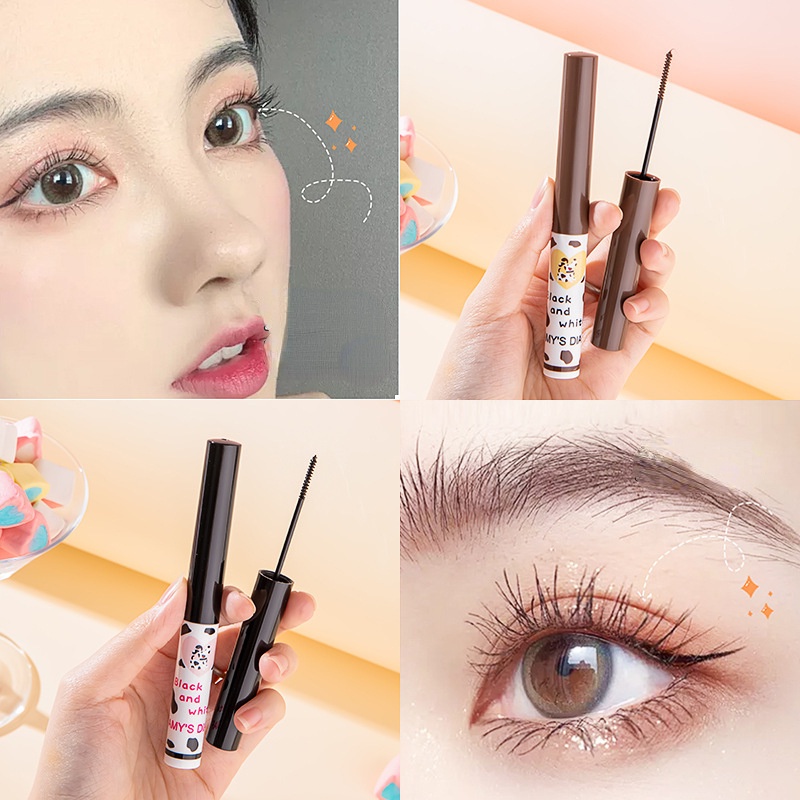Mascara Đầu Mỏng Không Dễ Nhòe Giúp Làm Dày Và Uốn Cong Lông Mi Họa Tiết Chấm Bi