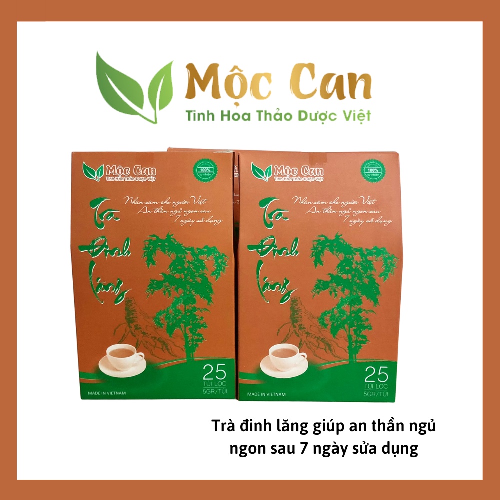 Trà đinh lăng Mộc Can giúp ngủ ngon sâu giấc hộp 25 túi lọc