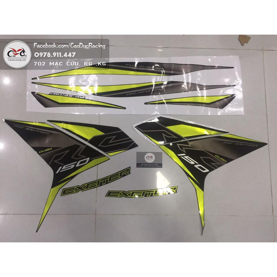 Tem rời EX150 RC 150 - Màu Xanh lá 46 - decal camay ánh kim như tem zin