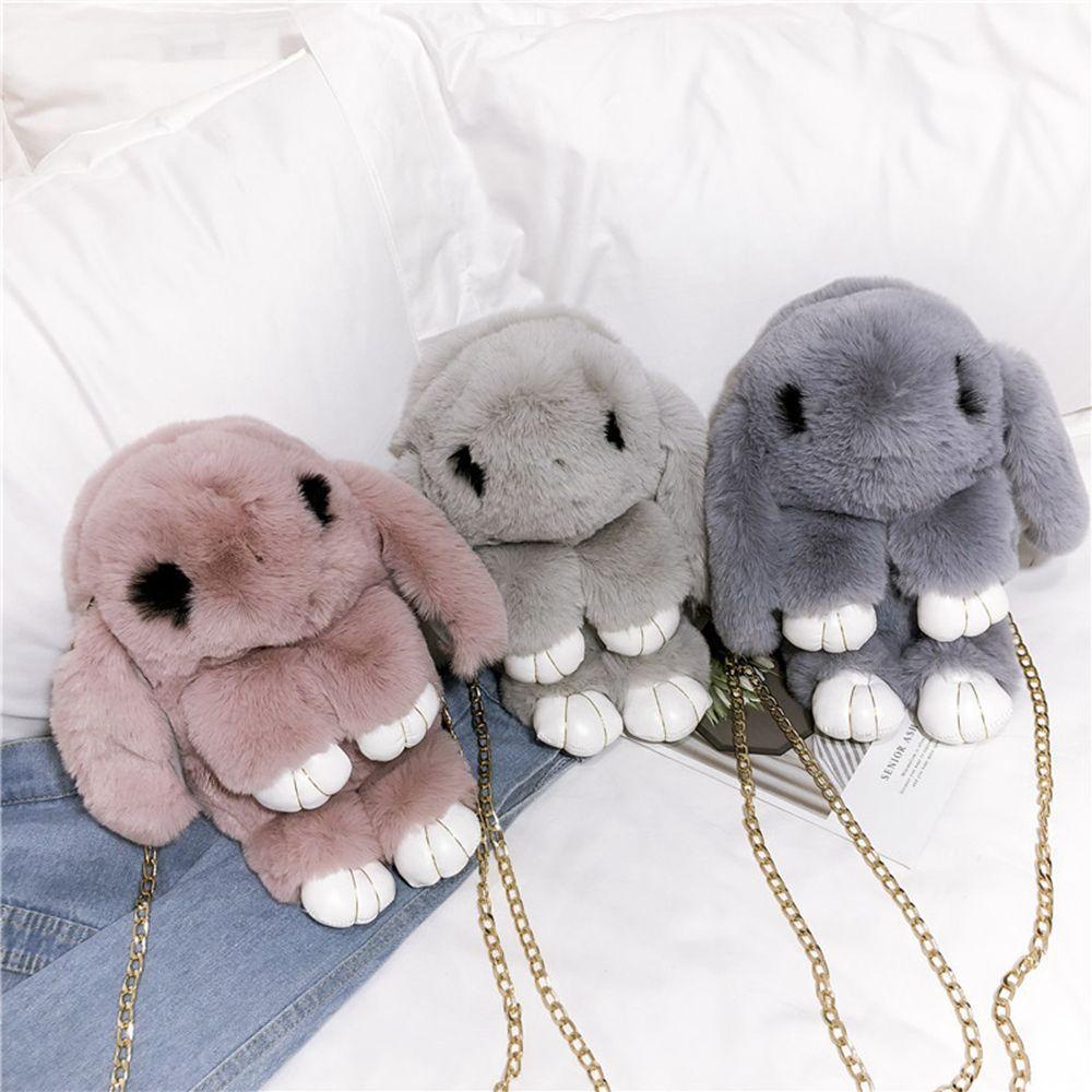Túi Đeo Chéo Hình Thỏ Bunny Nhồi Bông Đáng Yêu