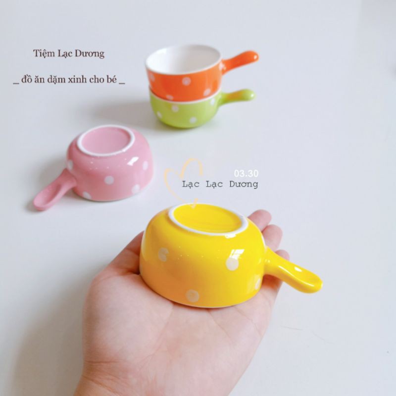 Bát gáo sứ chấm bi siêu xinh cho bé ăn dặm