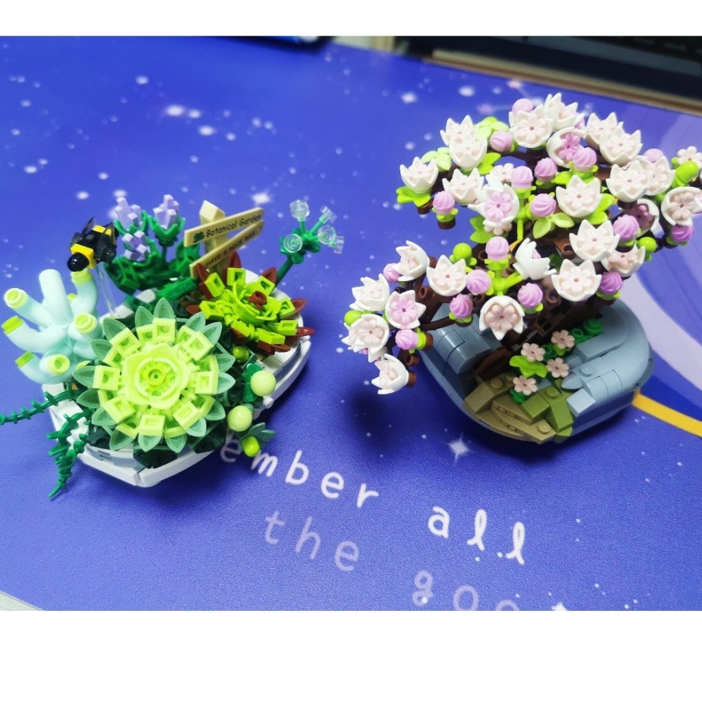 Bộ xếp hình lego bó hoa trang trí xinh xắn BL104, mô hình lắp ráp chậu cây decor nhà cửa cho người lớn trẻ em BeeLove