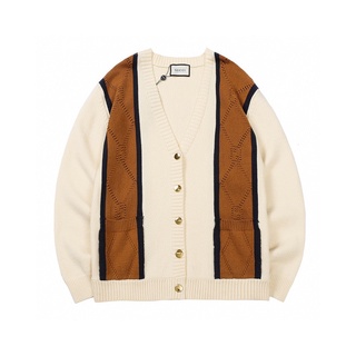 Áo khoác Cardigan dệt kim màu sắc nổi bật cho cặp đôi
