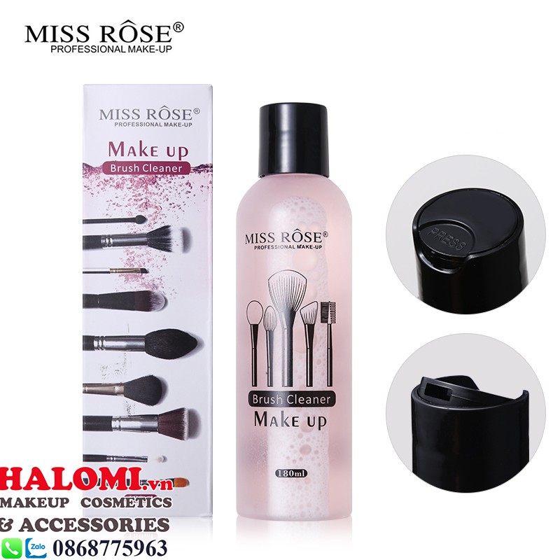 Nước Rửa Cọ Trang Điểm Miss Rose Giặt Mút Siêu Sạch Dễ Sử Dụng HALOMI