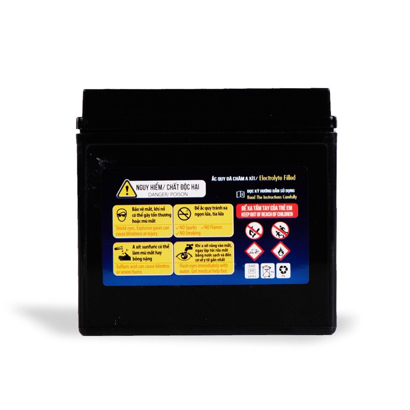 Bình acquy xe máy khô miễn bảo dưỡng Đồng Nai PTZ6L ISS  | 12V - 6Ah, ắc quy xe máy honda 12v.