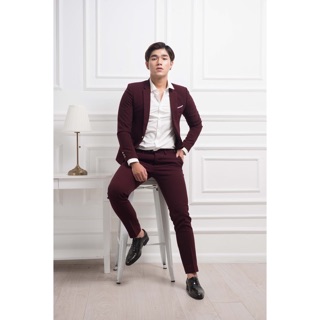 quần âu đỏ mận