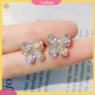 Hoa tai hình bướm đính đá lấp lánh thiết kế thanh lịch cho nữ