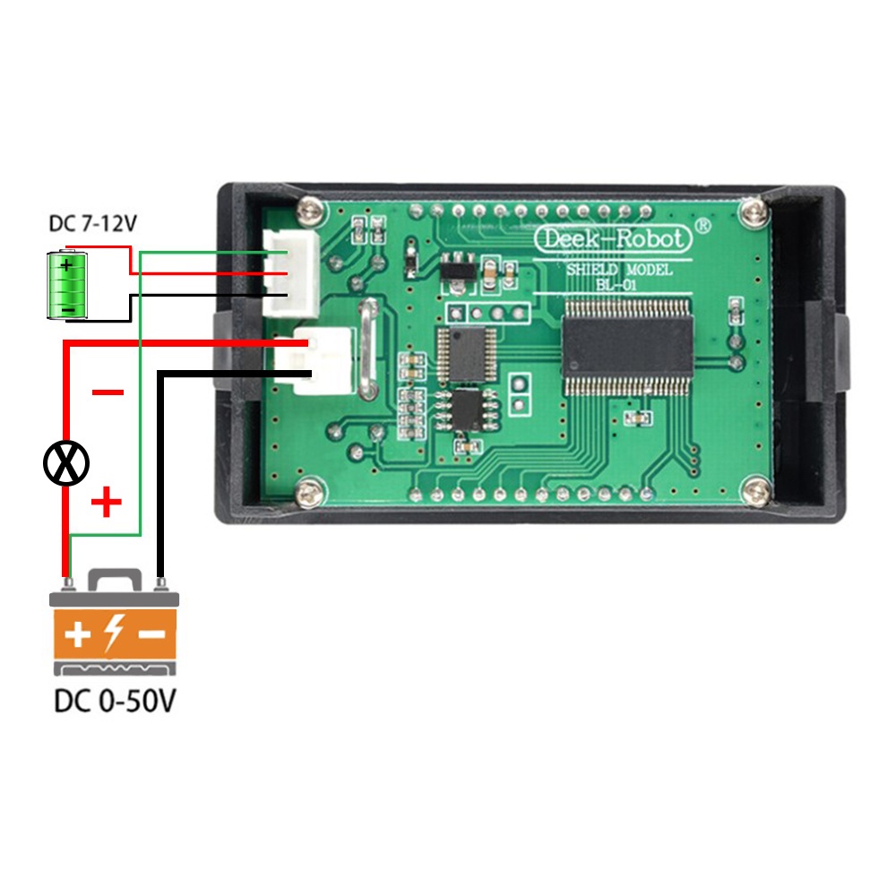 Đồng hồ vạn năng kỹ thuật số DC 0-100V 10A 1000W LCD 12V 24V 36V