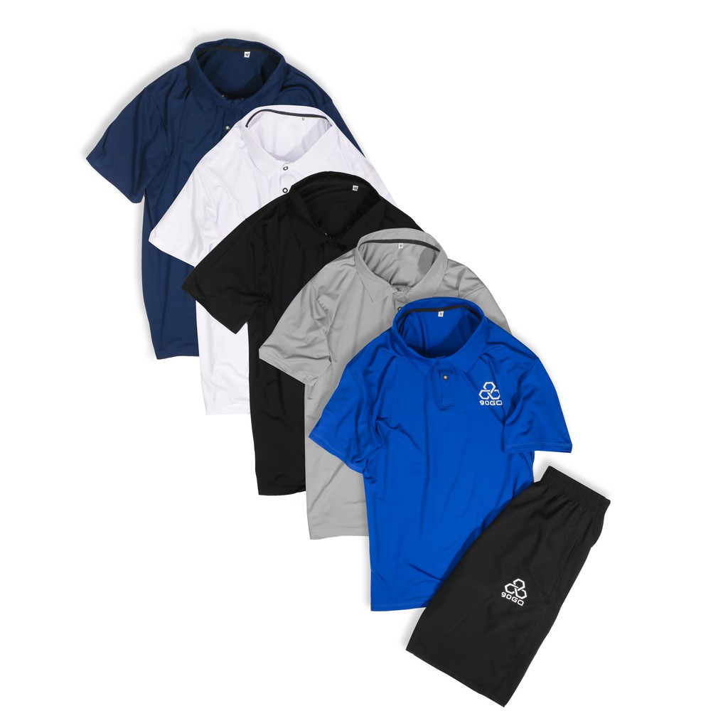 Bộ thể thao cổ đức họa tiết nam màu xanh dương | BigBuy360 - bigbuy360.vn