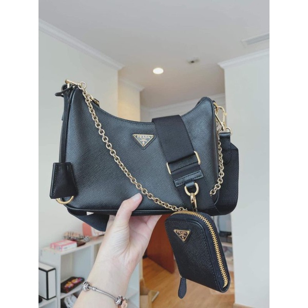 Túi chéo nữ PRa.da Multi sz mini 22cm da xước chuẩn phom cực đẹp