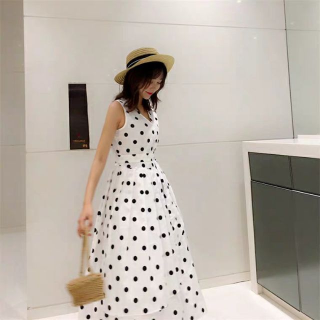 VÁY MAXI CHẤM BI NỮ CỰC XINH
