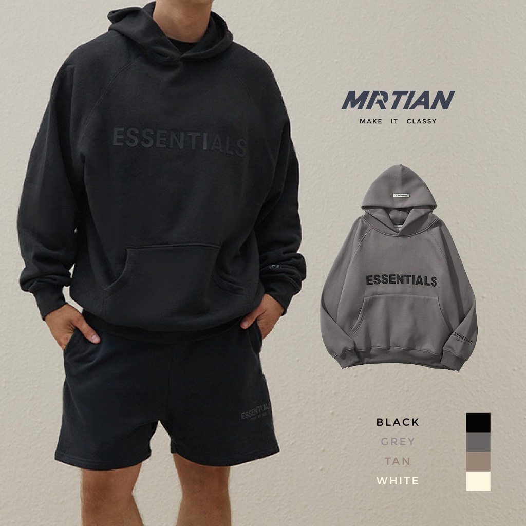 Áo hoodie form rộng Essen MARTIAN oversize unisex vải nỉ bông basic dày dặn có mũ dài tay nam nữ mùa đông