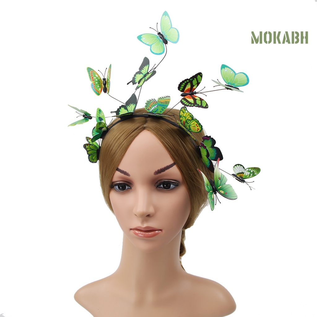 < Kẹp Tóc Trang Trí Halloween > Băng Đô Hình Bướm Có Thể Điều Chỉnh Thoải Mái Phong Cách Bohemian