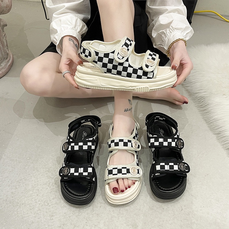 Giày sandal quai hậu đế cao 5cm Dou-C cao cấp 2022