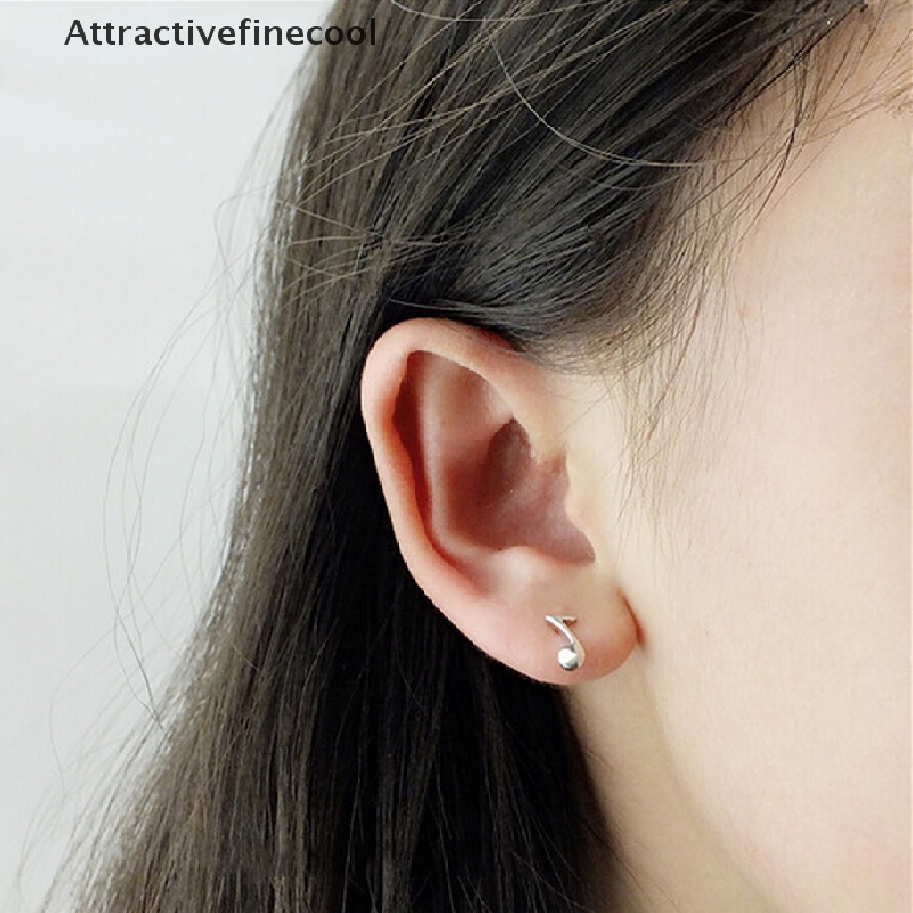 Khuyên tai bạc 925 hình nốt nhạc độc đáo dễ thương