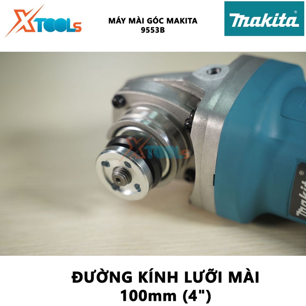 Máy mài góc Makita 9553B | máy mài cầm tay công tắc đuôi công suất 710W tốc độ không tải 11,000 rpm [CHÍNH HÃNG][XTOOLS]