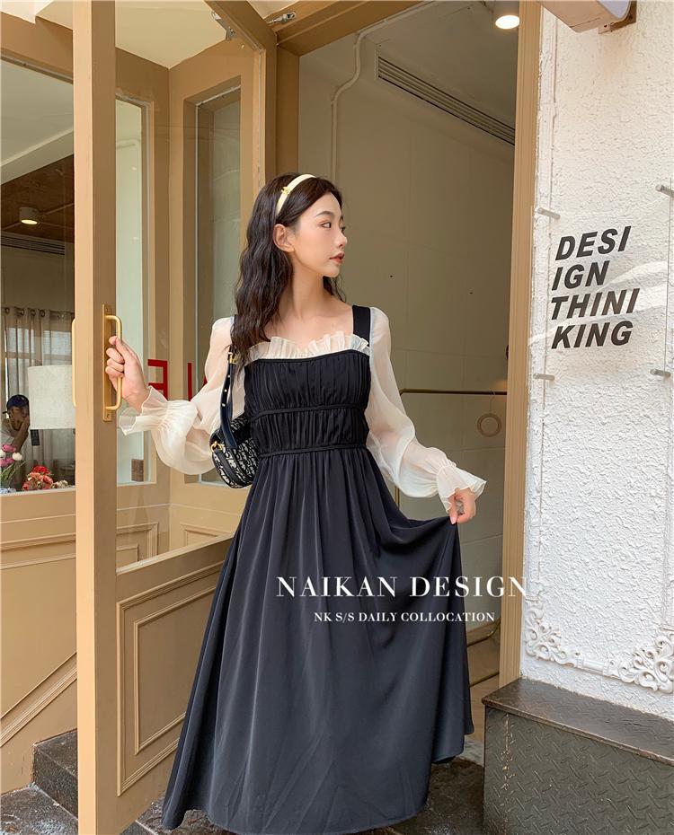 Đầm Midi Tay Dài Cổ Vuông Thời Trang Mùa Thu Cho Nữ | BigBuy360 - bigbuy360.vn