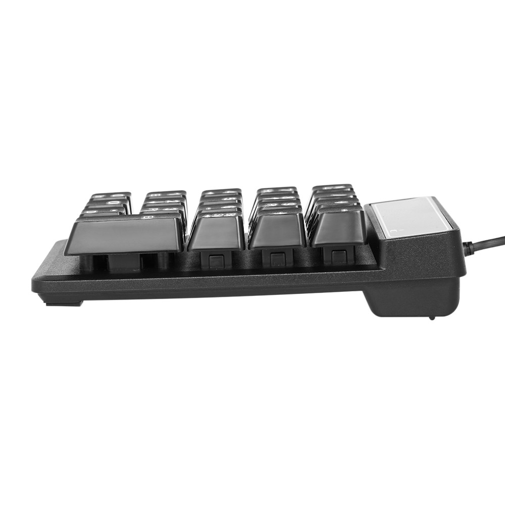 Ê USB Wired Numeric Keypad Mechanical Feel Number Pad Keyboard 19 Keys Water-proof for Laptop Desktop PC Notebook Black