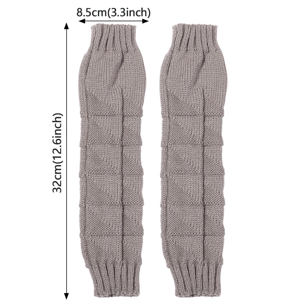 MELODG New Fashion Fingerless  Mittens Winter Thick Warm Long Knitted Gloves Elastic Candy Color Women Girls Soft Arm Warmers/Multicolor