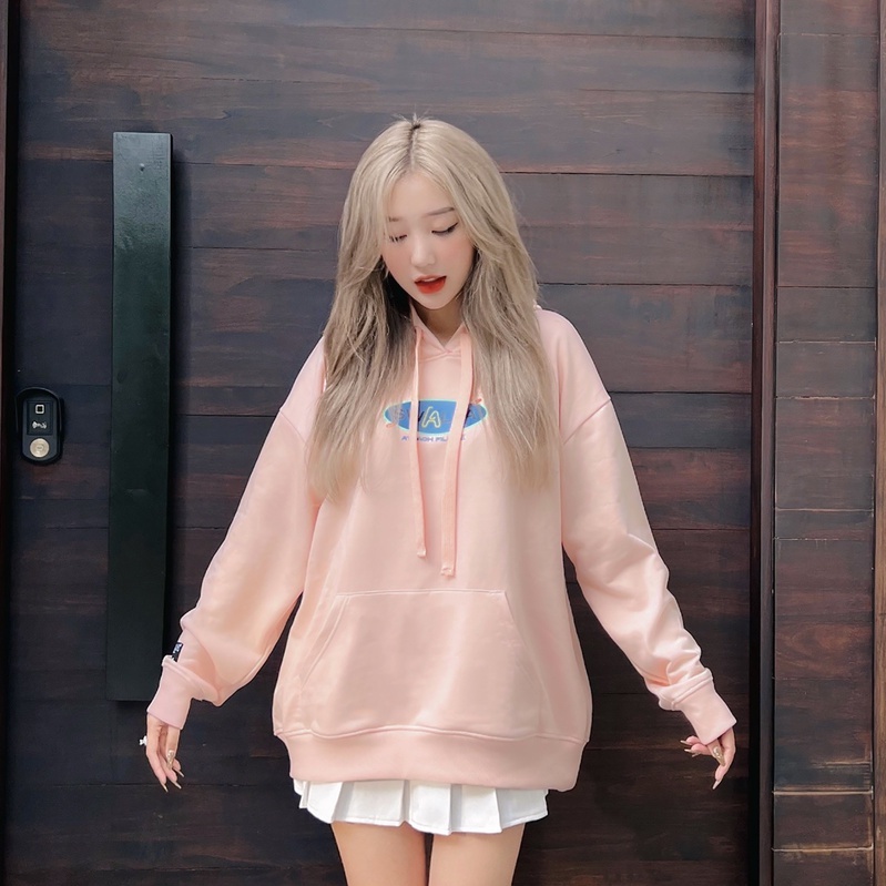 Áo hoodie unisex SWALLA PAPERCLIP - 100% French Terry Fabric CAO CẤP -MÀU HỒNG SALMON - LOCAL BRAND chính hãng