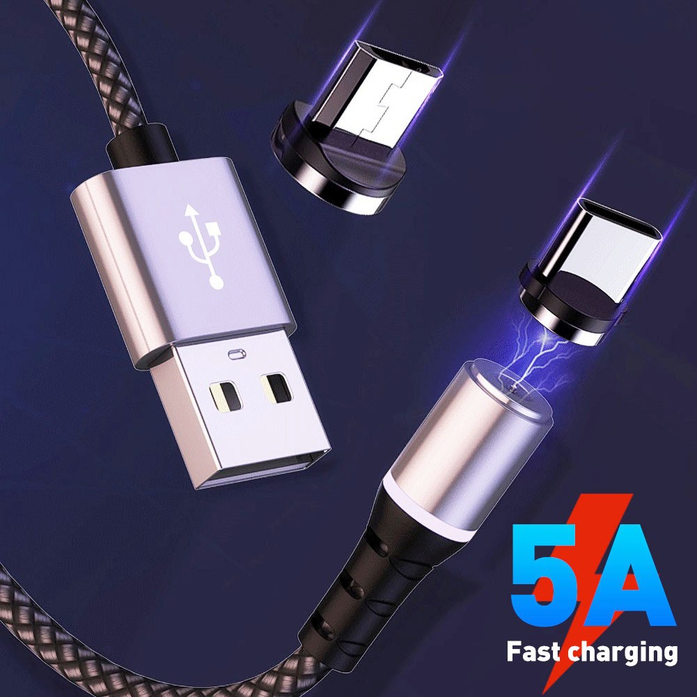 Cáp Sạc Nam Châm Qc3.0 Micro-Usb Type-C Có Đèn LED Báo Hiệu Cho Điện Thoại Chất Lượng Cao