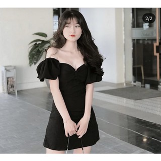 [Mã FATHANG5 giảm 10K đơn 50K] ĐẦM BODY ĐEN TAY PHỒNG