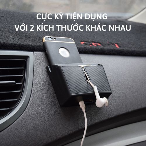 Hộp 2 ngăn đựng đồ đa năng trên ô tô PHUKIENXEHOITH khay dính đựng đồ xe hơi siêu tiện dụng chắc chắn