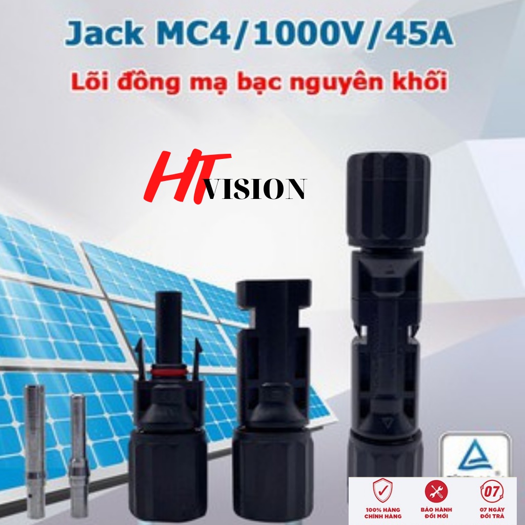 Jack kết nối MC4 1000V 45A cút nối chuyên dụng cho cáp pin năng lượng mặt trời