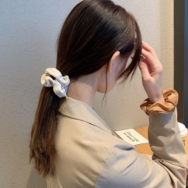 Dây buộc tóc cao su co giãn màu trơn phong cách Hàn Quốc cổ điển thời trang