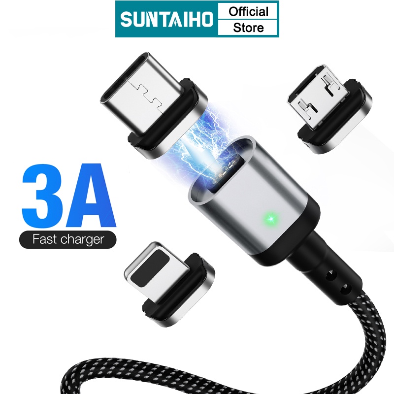 Cáp sạc nhanh usb Suntaiho từ tính chất lượng cao cho ios 11 12 13 14