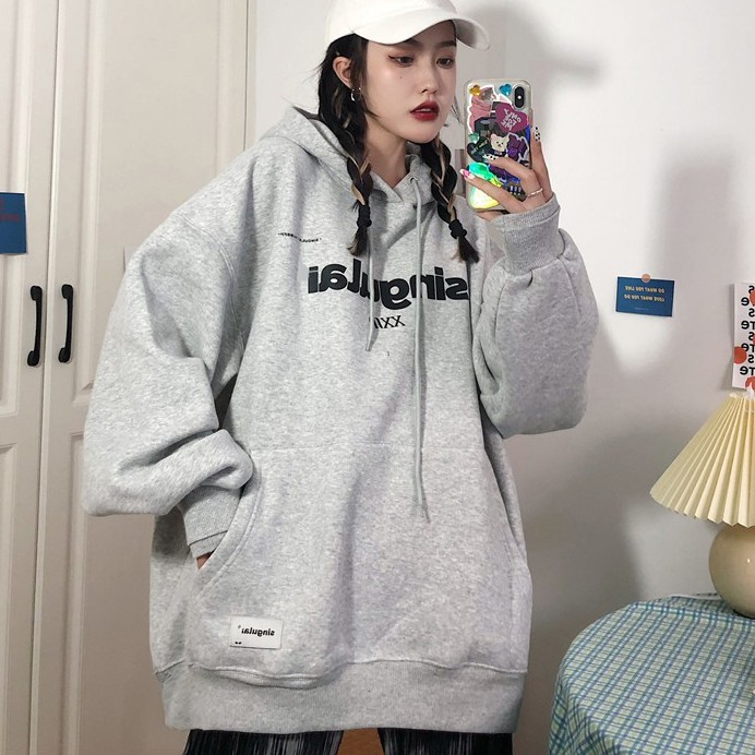 Áo hoodie nữ form rộng, áo nỉ hoodie nữ  form rộng màu đen có mũ mặc nhà đi học đi chơi unisex ulzzang hoc sinh  hàn quố