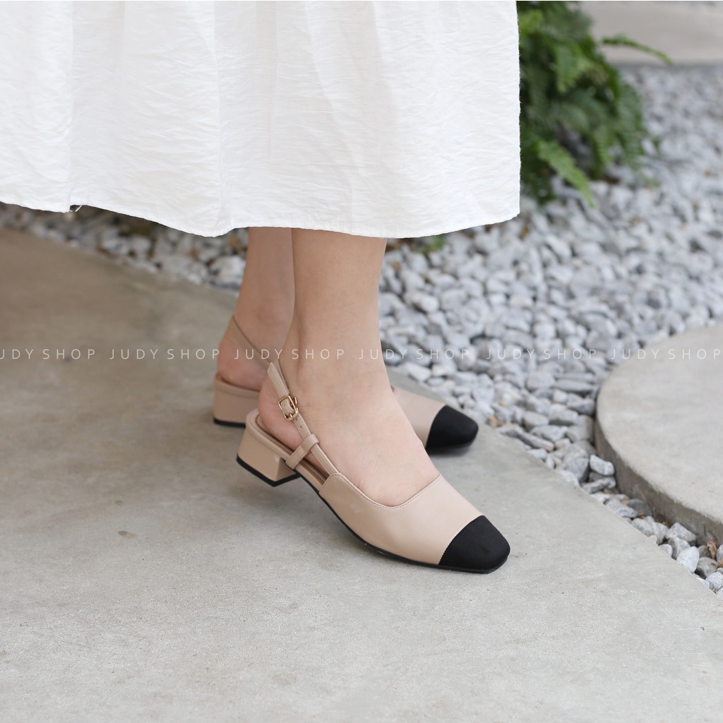 SANDAL GÓT VUÔNG - SANDAL SLINGBACK COLEE CAPTOE VÁ MŨI 3P XINH XẮN 005181