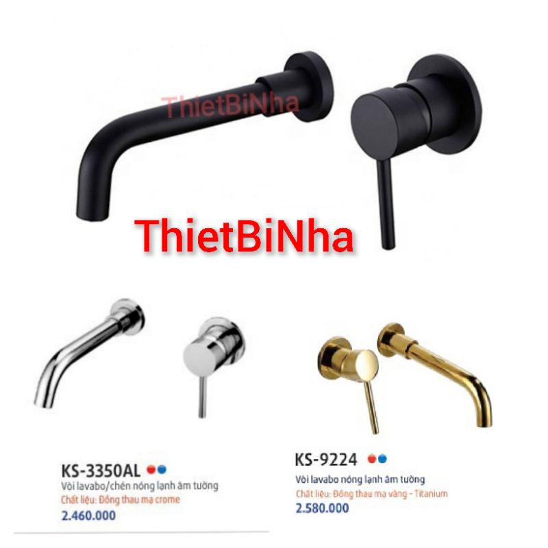 Vòi Lavabo Nóng Lạnh Âm Tường Sơn Tĩnh Điện Màu Đen KANISS,Mạ vàng cao cấp,Mạ Crom Sáng bóng,Hàng Chính Hãng BH 5 năm