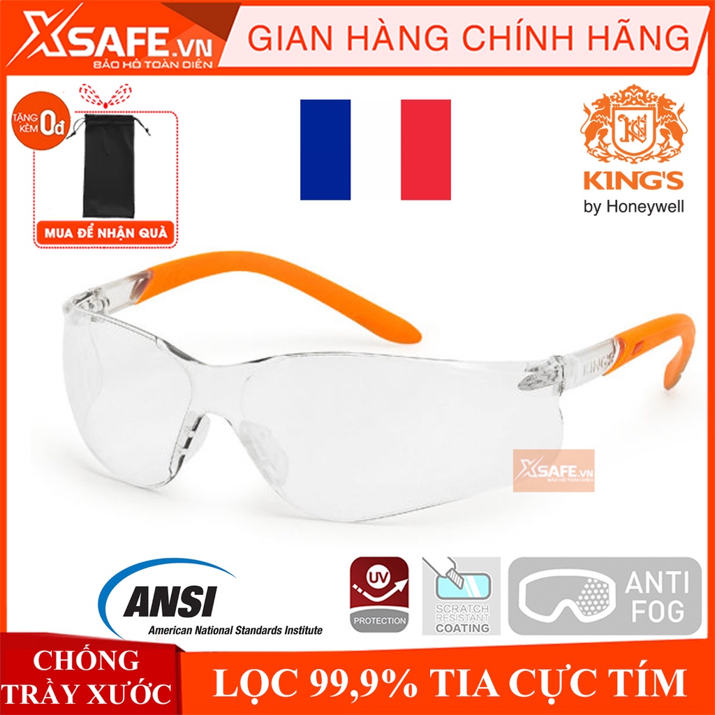 Kính bảo hộ Kings KY2221 Kính chống bụi, chống tia UV, chắn gió chống trầy xước, đọng sương, dùng lao động, đi xe máy