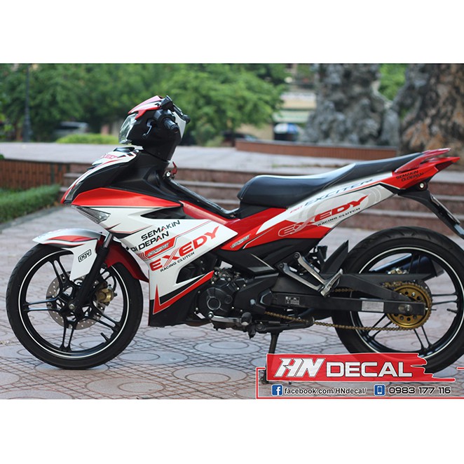 Tem Trùm Exciter 150 Trắng Đỏ