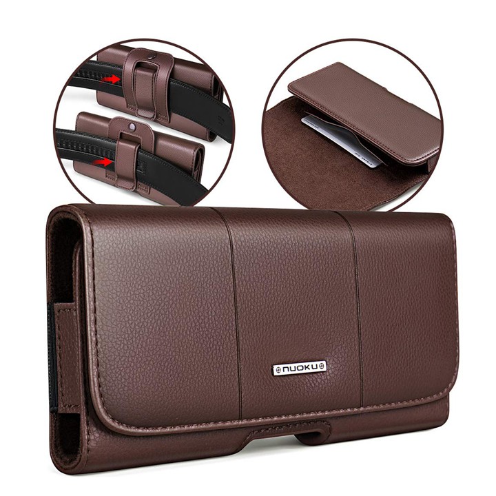 Bao da đeo thắt lưng cho điện thoại đa năng chính hãng Nuoku - Đeo ngang