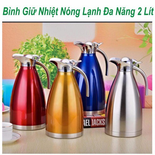 Bình Giữ Nhiệt Nóng - Lạnh Inox 2 Lớp Đa Năng Thể Tích 2 Lít