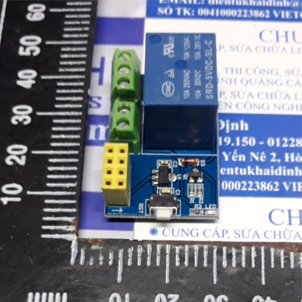 module 1 RELAY 5V điều khiển thiết bị qua wifi IoT ESP-01S, có nút Reset kde4689