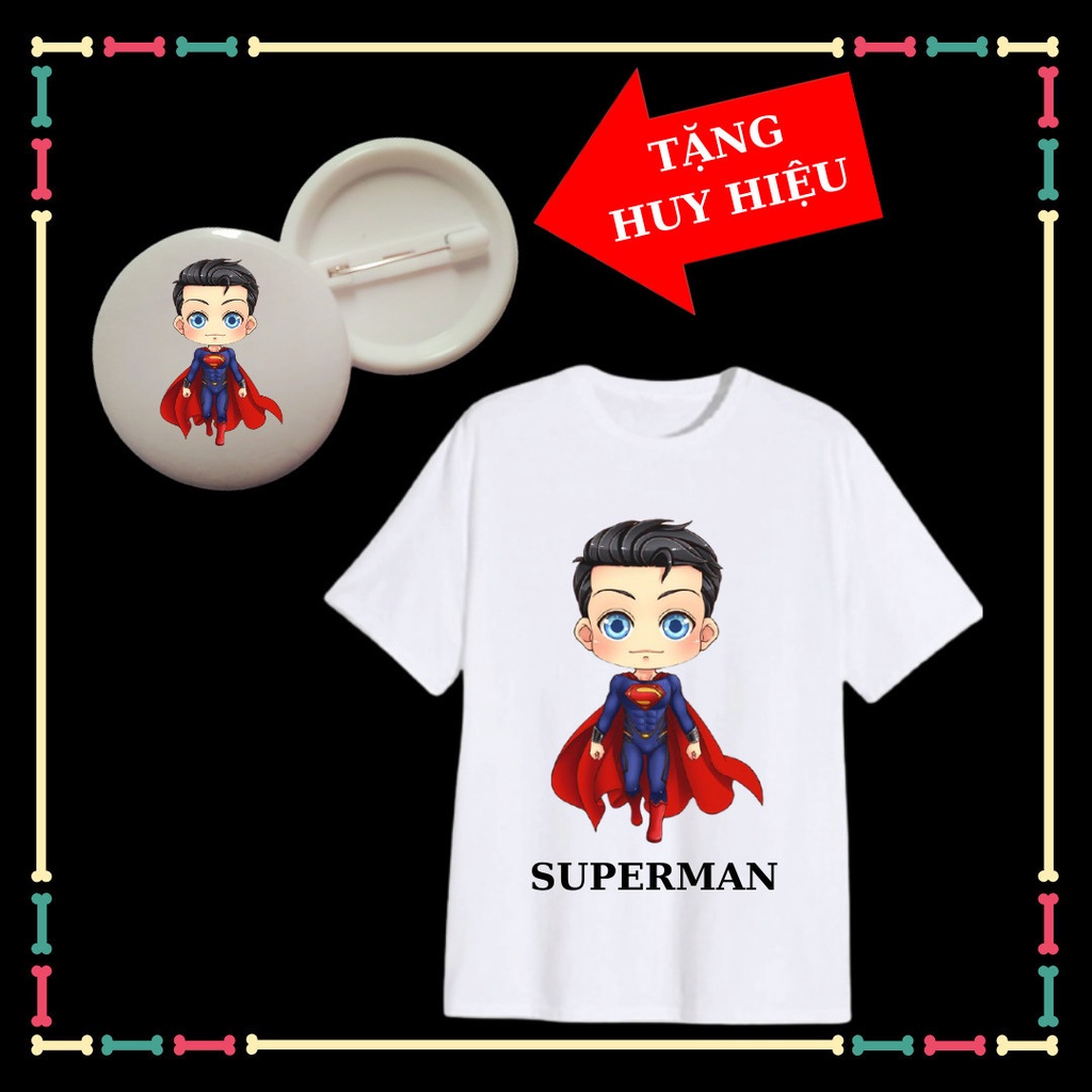 Áo thun trẻ em Siêu Nhân Superman siêu ngầu cho trẻ em-Tặng Huy Hiệu Superman