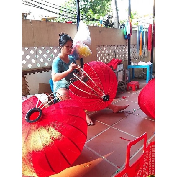 Đèn lồng hội an lụa size lớn trang trí nhà cửa treo tết