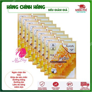 [Đắp là Phê - Hàng Nhập Khẩu] Combo 10 Túi Mặt nạ giấy - Mặt nạ dưỡng da chiết xuất từ sữa ong chúa 3W Clinic Hàn Quốc