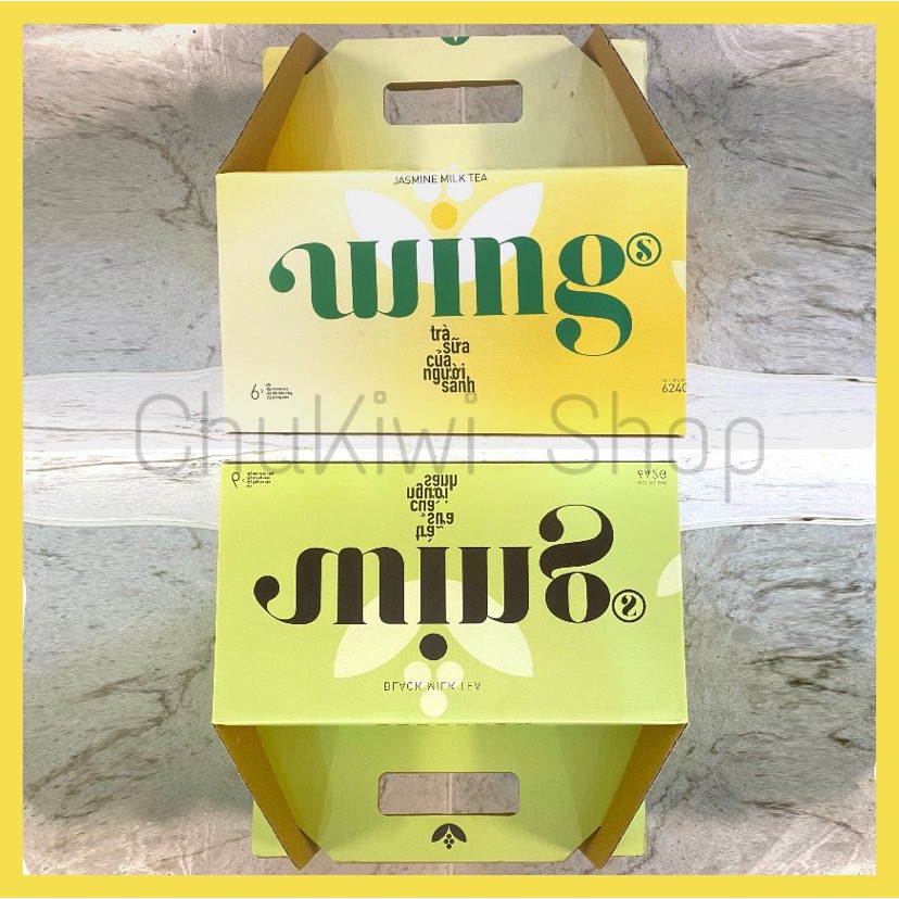 Trà sữa hòa tan Wings - vị Hồng trà/Nhài - Pack 6 cốc