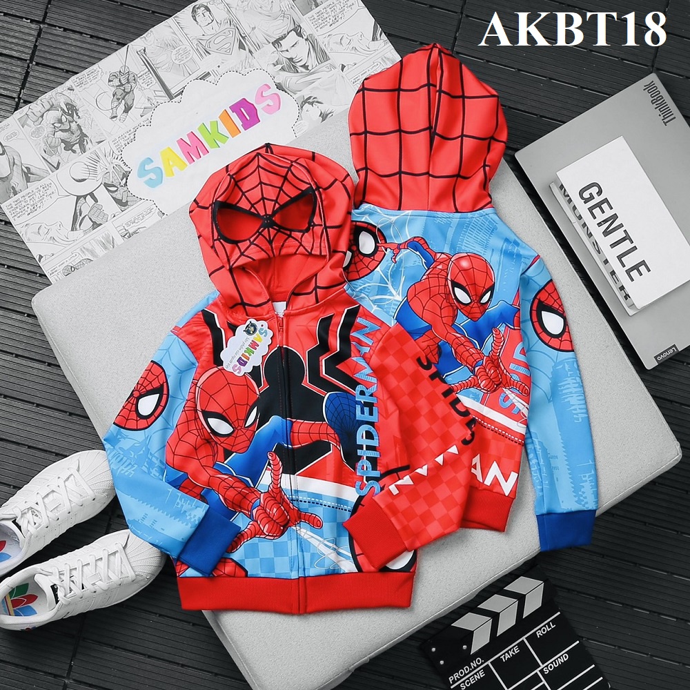 Áo khoác siêu nhân người nhện cho bé trai AK18
