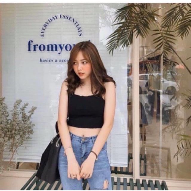 Áo Hai Dây ❤️ Áo 2 Dây Croptop Nữ ❤️ Viền Bèo Nhiều Màu Chất Thun Cotton Co Dãn Siêu Mát Cute Phô Mai Que | BigBuy360 - bigbuy360.vn