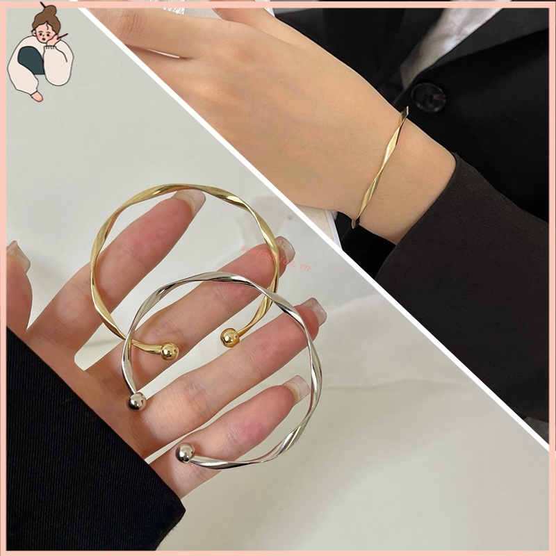 Vòng Đeo Tay Dạng Hở Họa Tiết Gợn Sóng Thời Trang Cho Nữ