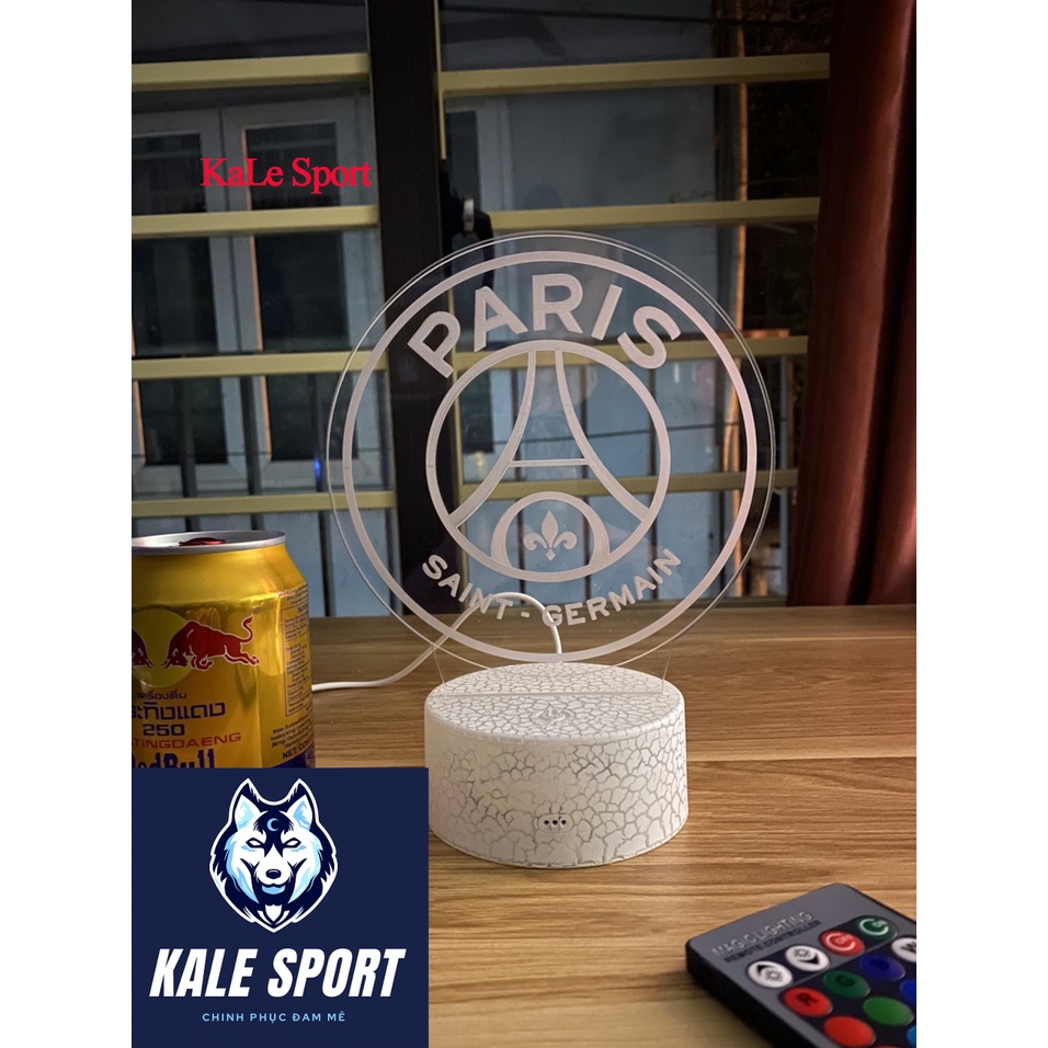Đèn ngủ 3D CLB bóng đá Paris Saint Germain đế pha lê kèm điều khiển từ xa - Đèn Led 16 màu