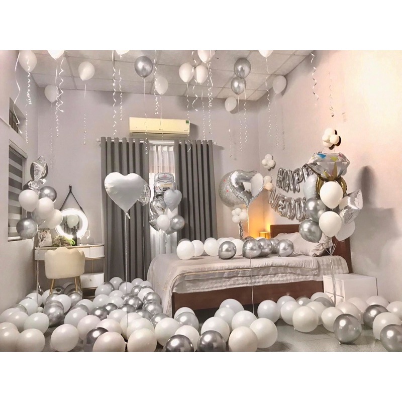 Dây ruy băng kim tuyến buộc đuôi bóng trang trí sinh nhật tiệc cưới hình kén 10m HAPPYKID DRBKT